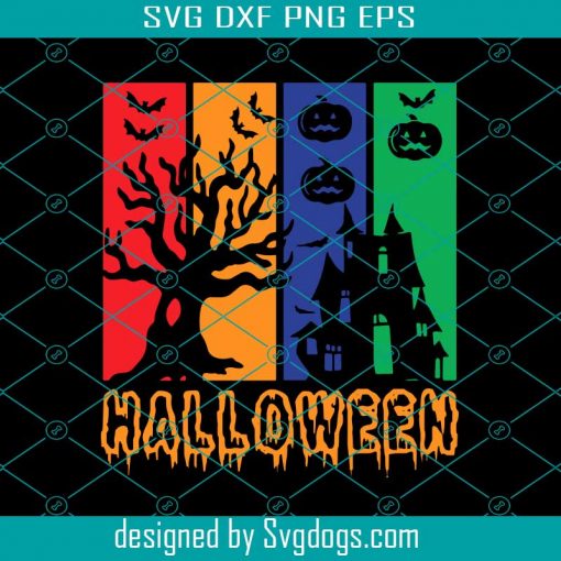 Halloween Strips Design Vintage Svg, Pumpkin Svg, Halloween Svg