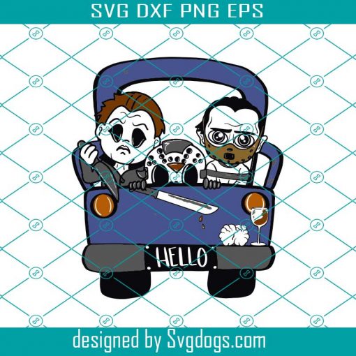 Horror Truck Door Hanger Svg, Scary Movie Door Hanger Svg, Killers Svg, Scary Svg