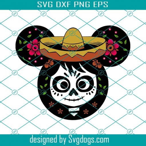 Coco Svg, Disney Svg, Day Of The Dead Svg, Mickey Mouse Svg, Mickey Ears Svg, Disney World Svg, Mickey Cutout Svg