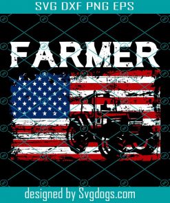 Farmer USA American Flag Tractor Patriotic Farm Farming Svg, Farmer USA Svg