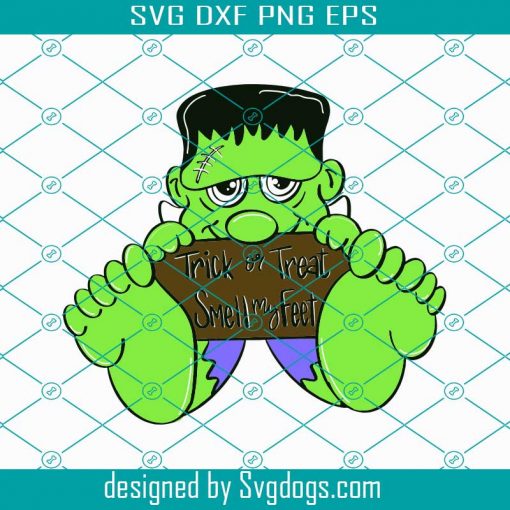 Frankenstein Door Hanger Template Svg, Halloween Template Svg, Trick Or Treat Sign Svg