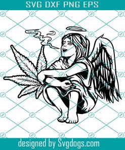 Cannabis Angel Svg, Smoking Marijuana Joint Svg, Smoke Weed Svg