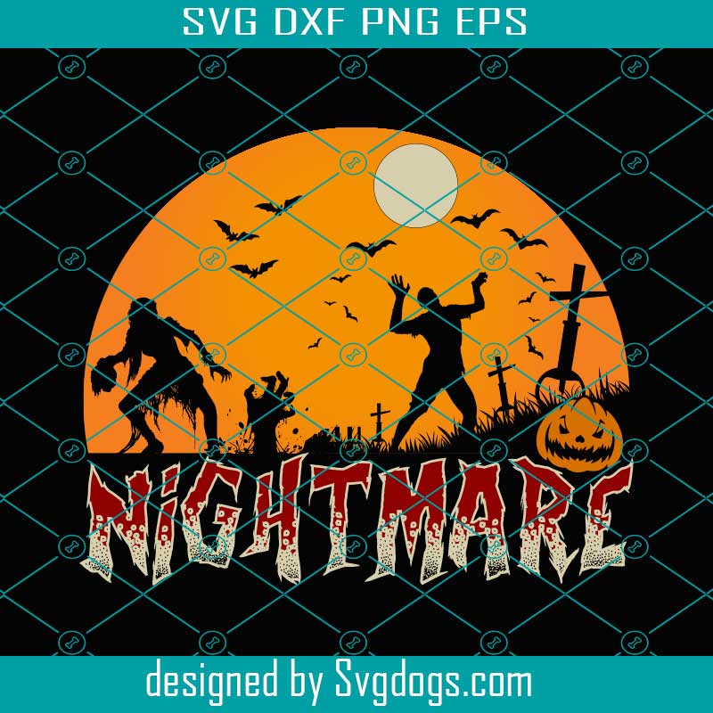 Nightmare Halloween Time Svg, Halloween Svg, Pumpkin Svg