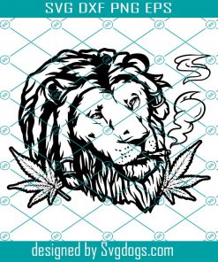 Cannabis Lion Svg, Smoking Marijuana Joint Svg, Smoke Weed Blunt Svg