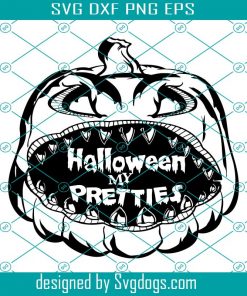 Witch Svg, Welcome Halloween Day Svg, Welcome My Pretties Svg, Halloween Svg, Witch Svg, Wreath Svg