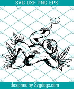 Cannabis Sloth Svg,  Animal Smoking Marijuana Svg, Smoke Weed Svg