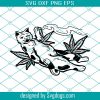 Cat Smoking Cannabis Svg, Stoner Animal Svg, Smoke Marijuana Svg