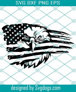 Eagle Through Flag Svg, Eagle Svg, American Flag Svg, USA Svg