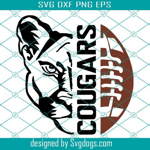 Cougars Football Svg, Football Svg, Football Mom Svg, Team Spirit Svg, Sports Svg, Cougars Svg, School Svg