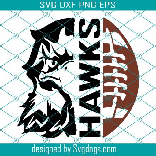 Hawks Football Svg, Football Svg, Football Mom Svg, Team Spirit Svg, Sports Svg, Hawks Svg, School Svg