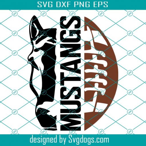 Mustangs Football Svg, Football Svg, Football Mom Svg, Team Spirit Svg, Sport Svg