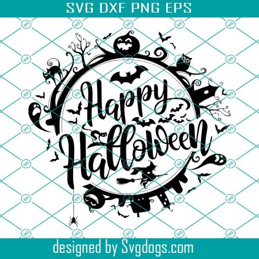 Happy Halloween Svg, Halloween Svg, Pumpkin Svg, Witch Svg, Trick Or Treat Svg