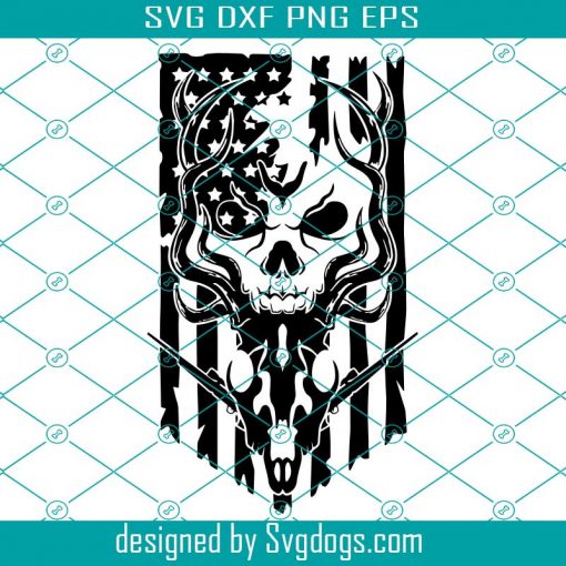 US Deer Hunter Svg, Deer Skull Svg, US Flag Svg, Deer Hunting Svg, US hunter Shirt Svg, Skull Svg