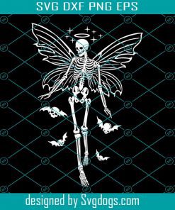Skeleton Fairy Svg, Skull Svg, Skeleton Svg, Gothic Princess Svg, Tattoo Svg, Halloween Svg
