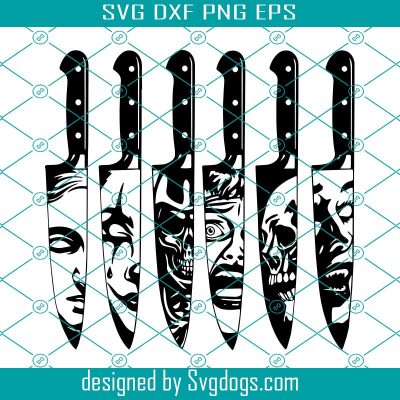 Horror Characters In Knives Svg, Victim In Knive Svg, Skull Svg, Skull ...