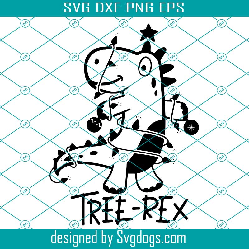 Tree-Rex Svg, Cute Dinosaur Christmas Tree Svg, Dinosaur Svg