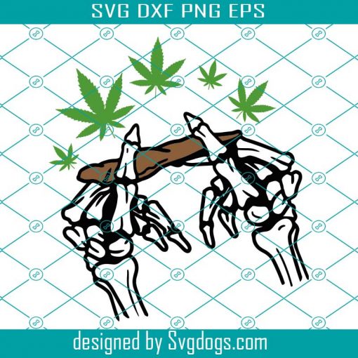 Skeleton Rolling Cannabis Svg, Roll Marijuana Joint Blunt Svg, Weed Svg