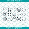 Anchor Monogram Frames Svg, Anchor Svg, Nautical Svg, Bow Anchors Svg