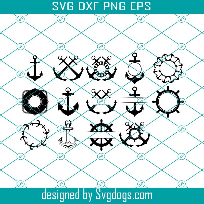 Anchor Monogram Frames SVG - Miss Mary's Embroidery