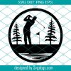 Golf Svg File, USA American Patriotic Flag Golfing Theme Svg, Golfer For Golf Club Svg