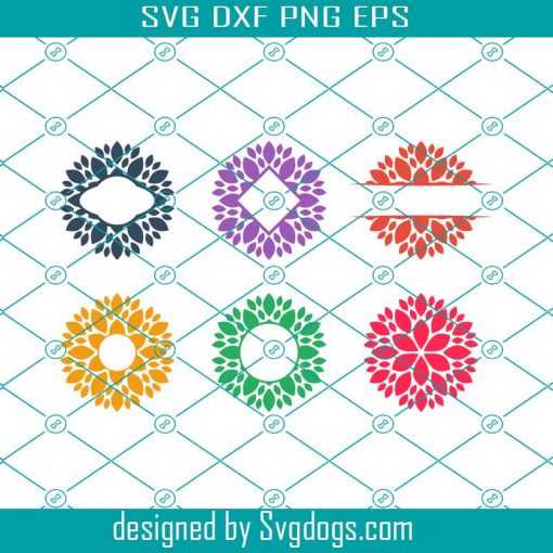 Dahlia Flower Monogram Frames Svg, Dahlia Monogram Svg, Dahlia Svg, Dahlia Flower Svg, Dahlia Monogram Svg, Flower Monogram Svg