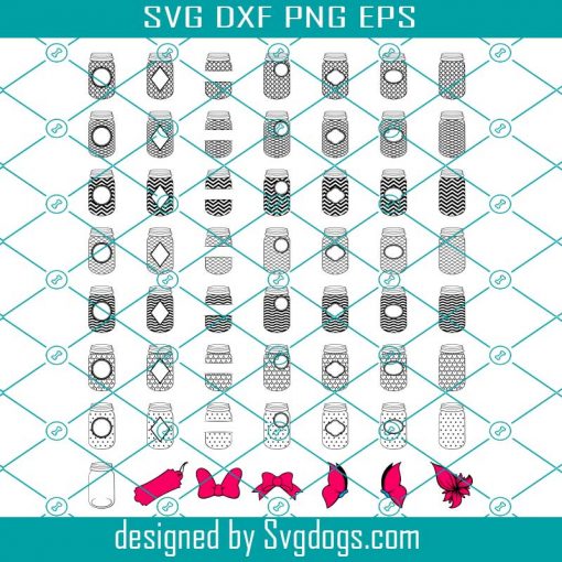 Mason Jars Monogram Frames Svg, Mason Jar Svg, Monogram Frames Svg