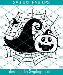 Halloween Svg, Halloweer Pumpkin Svg, Ghost Svg, Pumpkin Witch Hat Svg, Kids Halloween Svg, Funny Halloween Svg