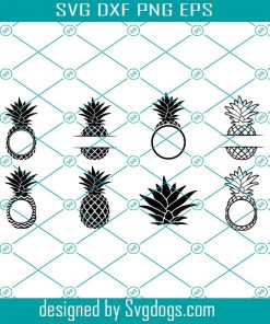 Pineapple Monogram Frames Svg, Pineapple Svg Bundle