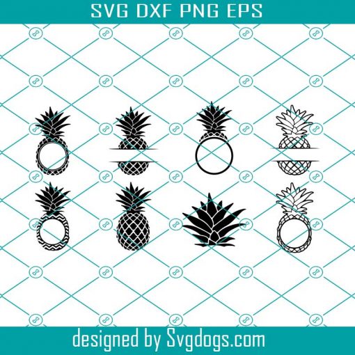 Pineapple Monogram Frames Svg, Pineapple Svg Bundle