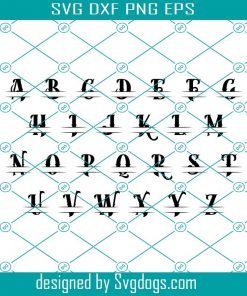 Split Monogram Alphabet Style Svg