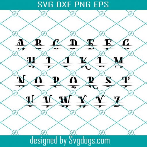 Split Monogram Alphabet Style Svg,  Split Monogram Svg, Monogram Svg, Letter Svg, Split Font Svg