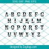 Split Vine Monogram Alphabet Letters Svg, Split Font Svg, Split Alphabet Svg, Monogram Alphabet Svg