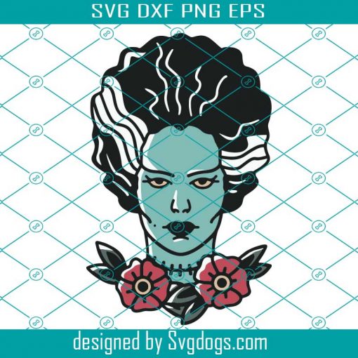 Vintage Bride Of Frankenstein Emblem Svg, Frankenstein Svg