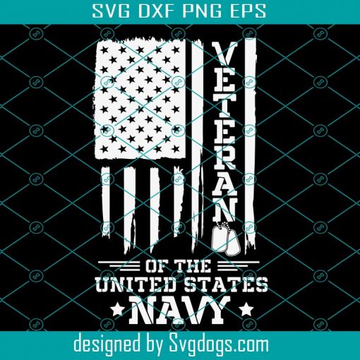 Veteran Of The United States Svg, Navy Svg, American Flag Svg, Distressed Dog Svg