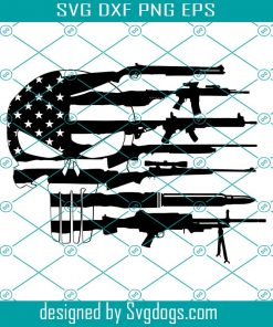The Punisher Gun Flag Svg, Rifle Flag Svg , Guns Svg , 2nd Amendment Svg , Distressed Svg , Military Svg