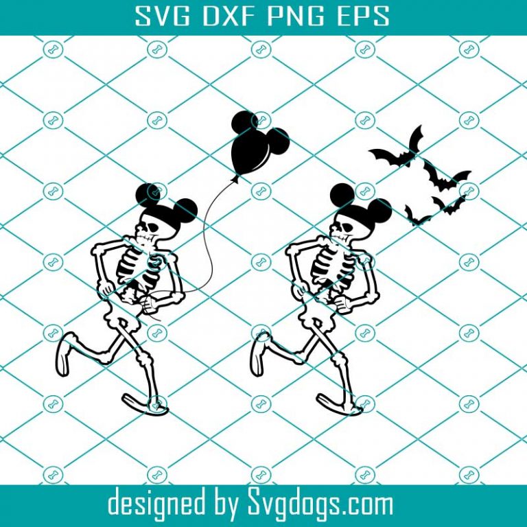 Skeleton Dance With Mickey Mouse Ear Svg, Miki Tikus Svg, Dancing