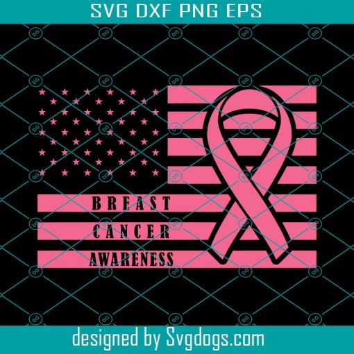 Breast Cancer Svg, Breast Cancer Awareness Svg, Pink Ribbon USA Flag Svg, Grunge Flag Svg, In October We Wear Pink Svg, Breast Cancer Svg