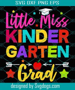 Little Miss Kindergarten Back To School Svg, School Svg, Back To School Svg