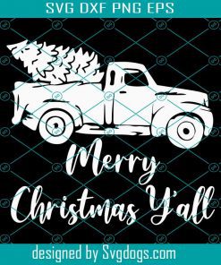 Merry Christmas Old Truck Xmas Tree Lover Svg, Merry Christmas Svg, Car Svg