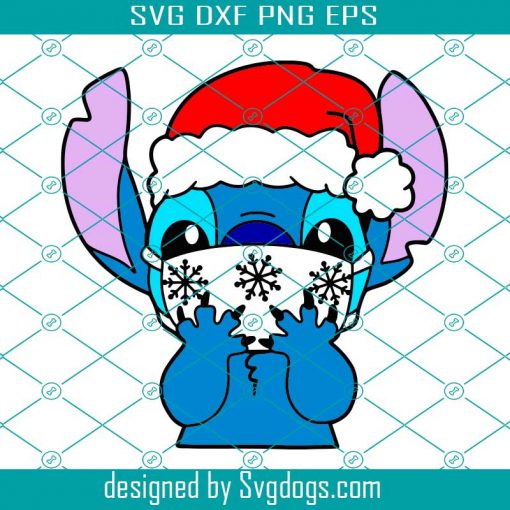 Cartoon Character In The Mask Christmas Svg, Stitch Christmas Svg