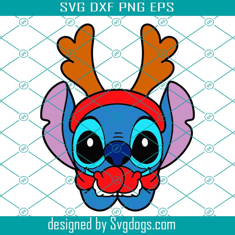 Stitch Christmas SVG, Christmas Cartoon Character With Horns Svg, Christmas  Svg