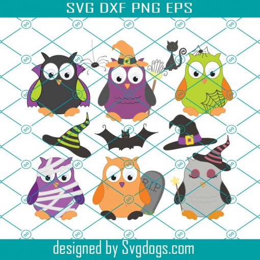 Owl Halloween Bundle Svg, Owl Svg, Halloween Svg, Animal Svg