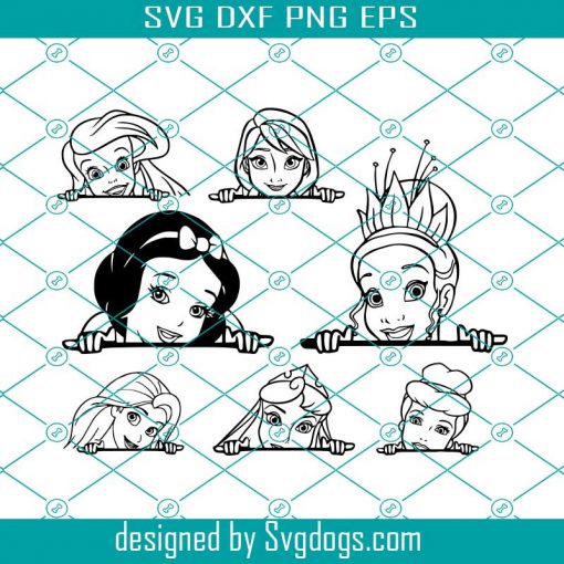 Peeking Princess Disney Svg, Brave Svg, Disney Princess Svg, Princess Svg, Princess Birthday Svg