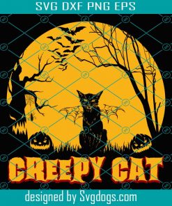 Creepy Cat Svg, Halloween Season Svg, Cat Svg