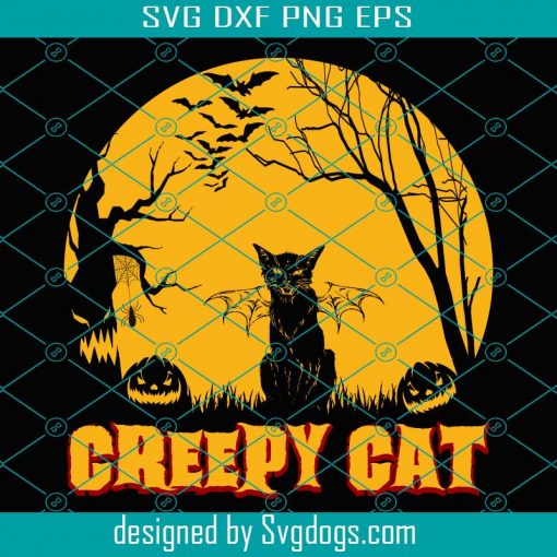 Creepy Cat Svg, Halloween Season Svg, Cat Svg