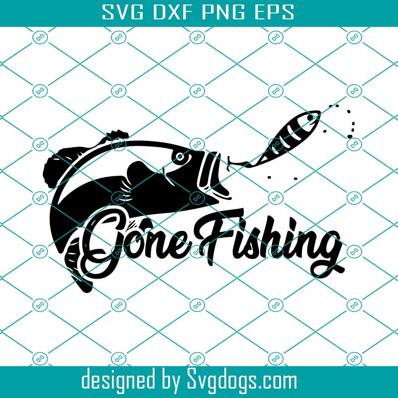 Gone Fishing Svg, Fishing Svg, Bass Fish Svg, Fish Logo Svg