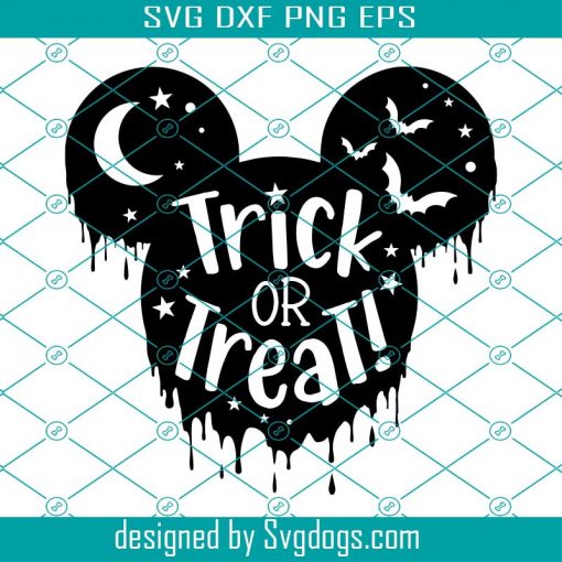 Halloween Mouse Head Svg, Trick or Treat Svg, Mouse Bat Svg, Halloween Svg