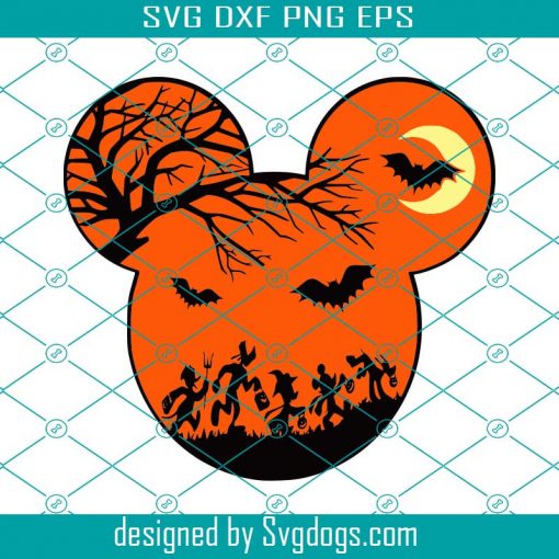 Mickey Halloween Svg, Disney Svg, Halloween Svg, Mickey Ears Halloween Svg