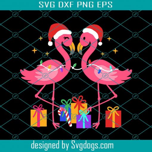 Christmas Flamingo Santa Hat Svg, Merry Christmas Svg, Santa Svg