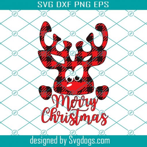 Christmas Reindeer Face Svg, Christmas Svg, Merry Christmas Svg